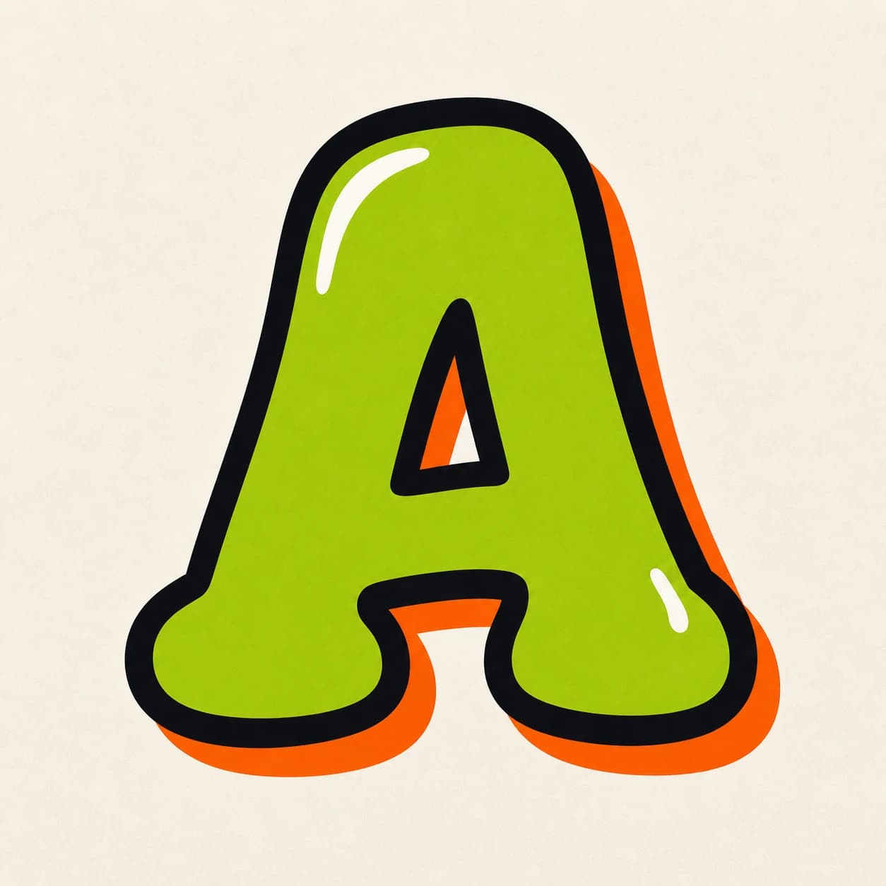 Uppercase graffiti letter A reference