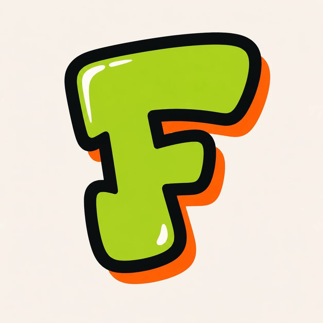 Uppercase graffiti letter F reference