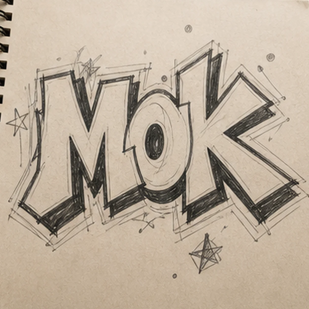 MOK centered graffiti tag profile graphic