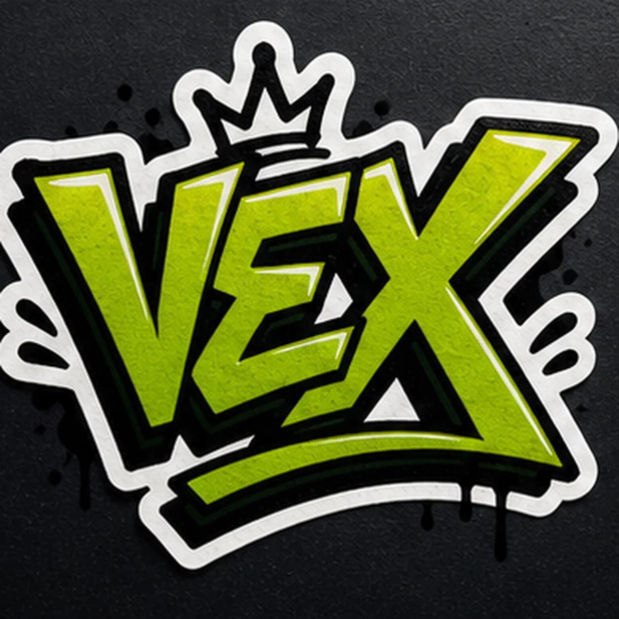 VEX graffiti sticker slap tag with white outline