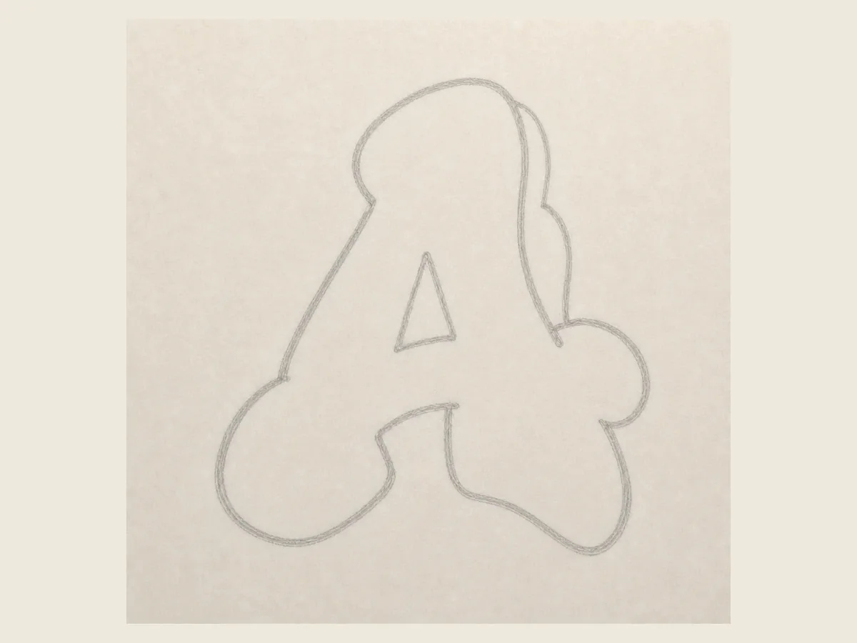Thicken the graffiti letter A legs graffiti letter A drawing step