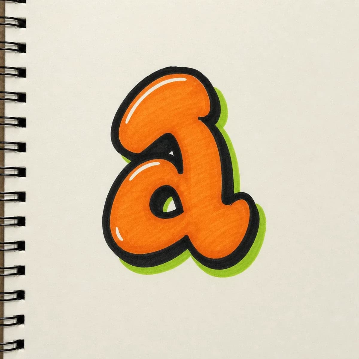 Lowercase graffiti letter a reference