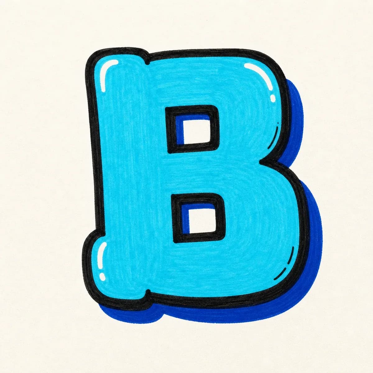 Block Graffiti Letter B graffiti style reference