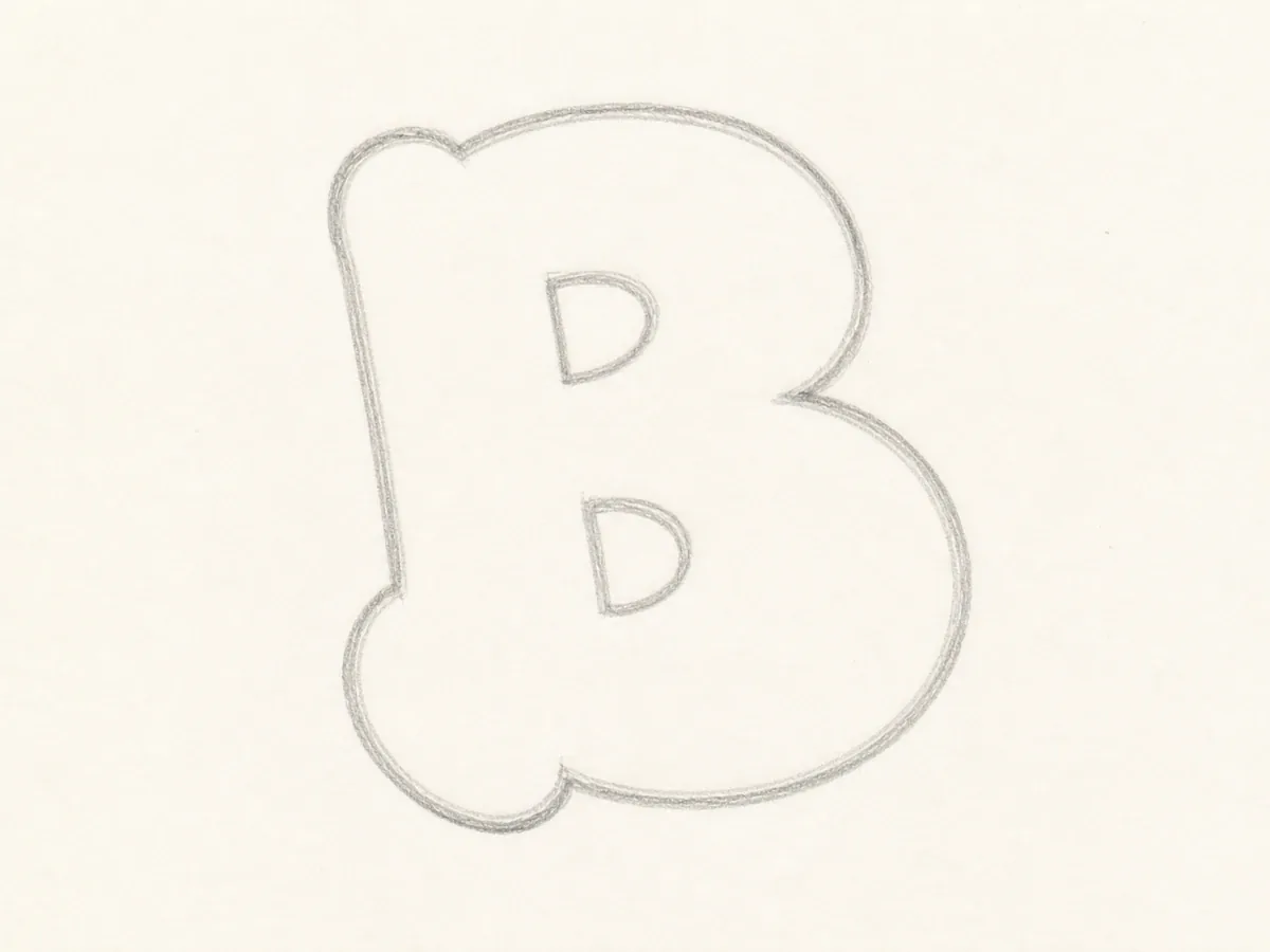 Build the graffiti letter B bowls graffiti letter B drawing step