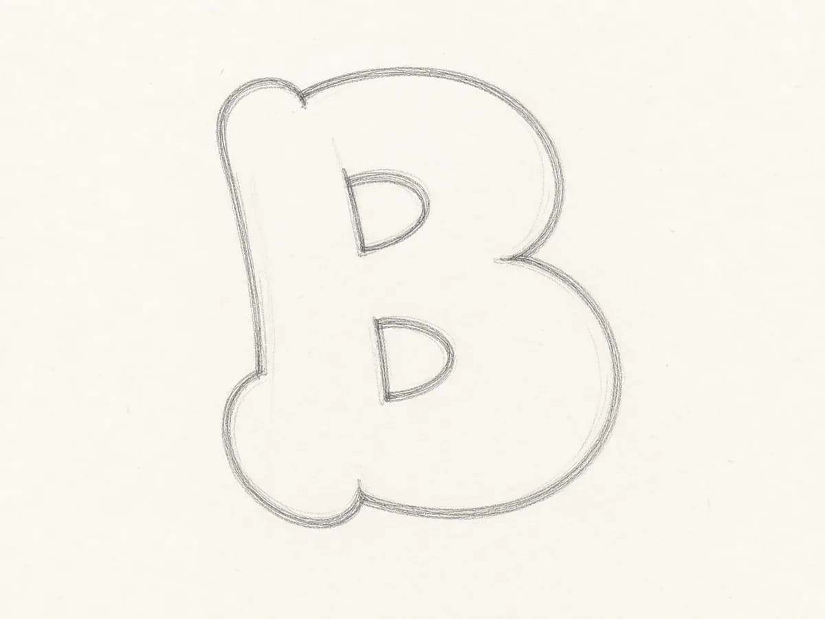 Open the graffiti letter B counters graffiti letter B drawing step