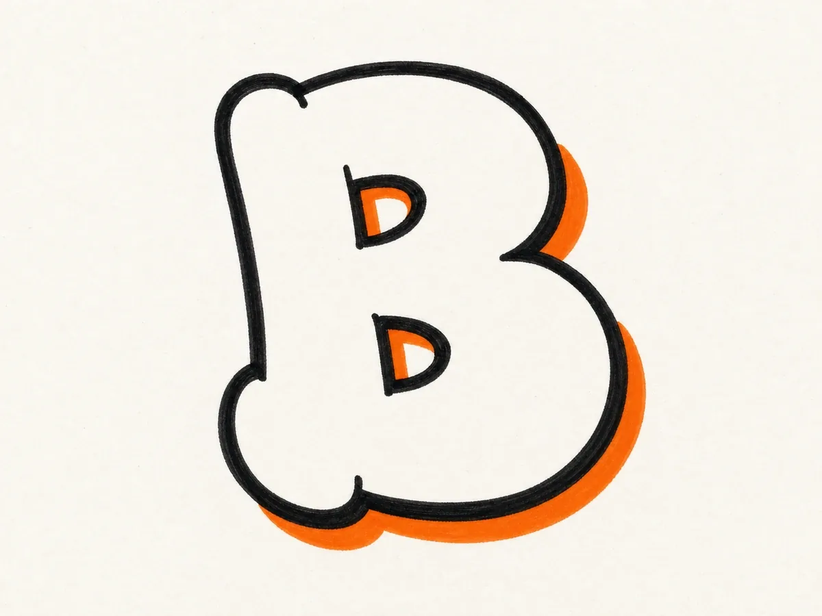 Outline the graffiti letter B graffiti letter B drawing step