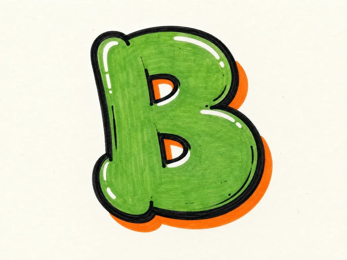 Finish the graffiti letter B graffiti letter B drawing step