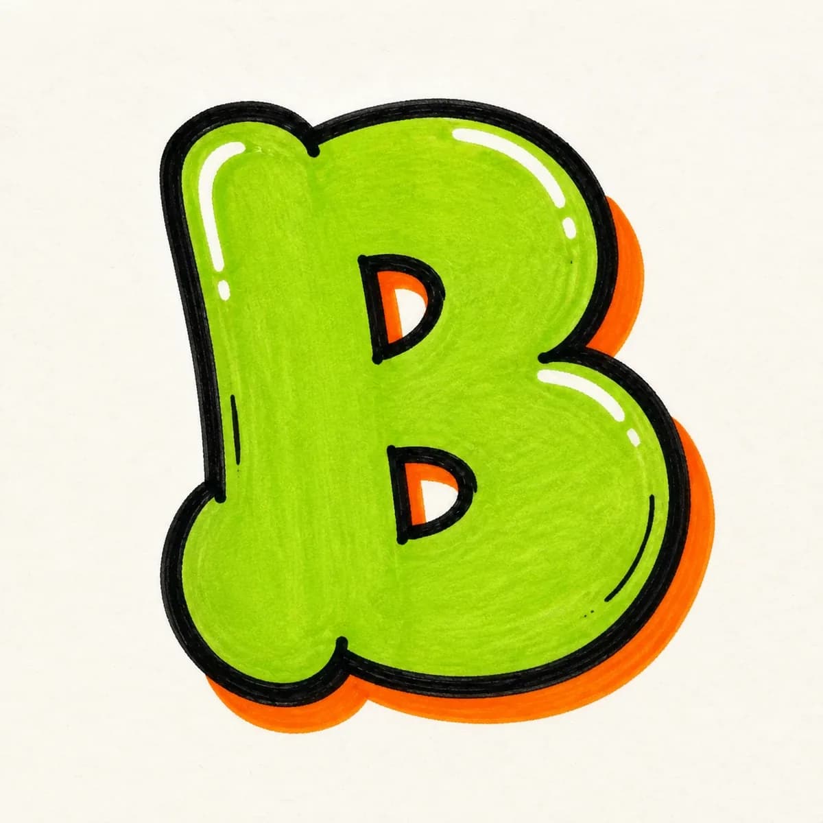 Throw-up Graffiti Letter B graffiti style reference