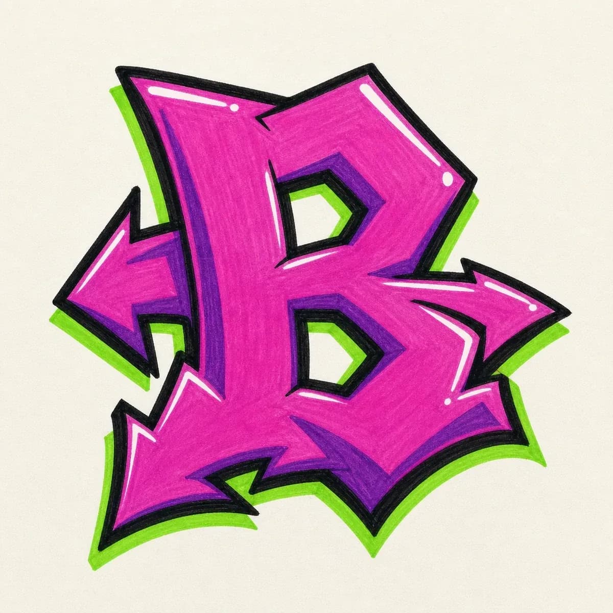Wildstyle Graffiti Letter B graffiti style reference