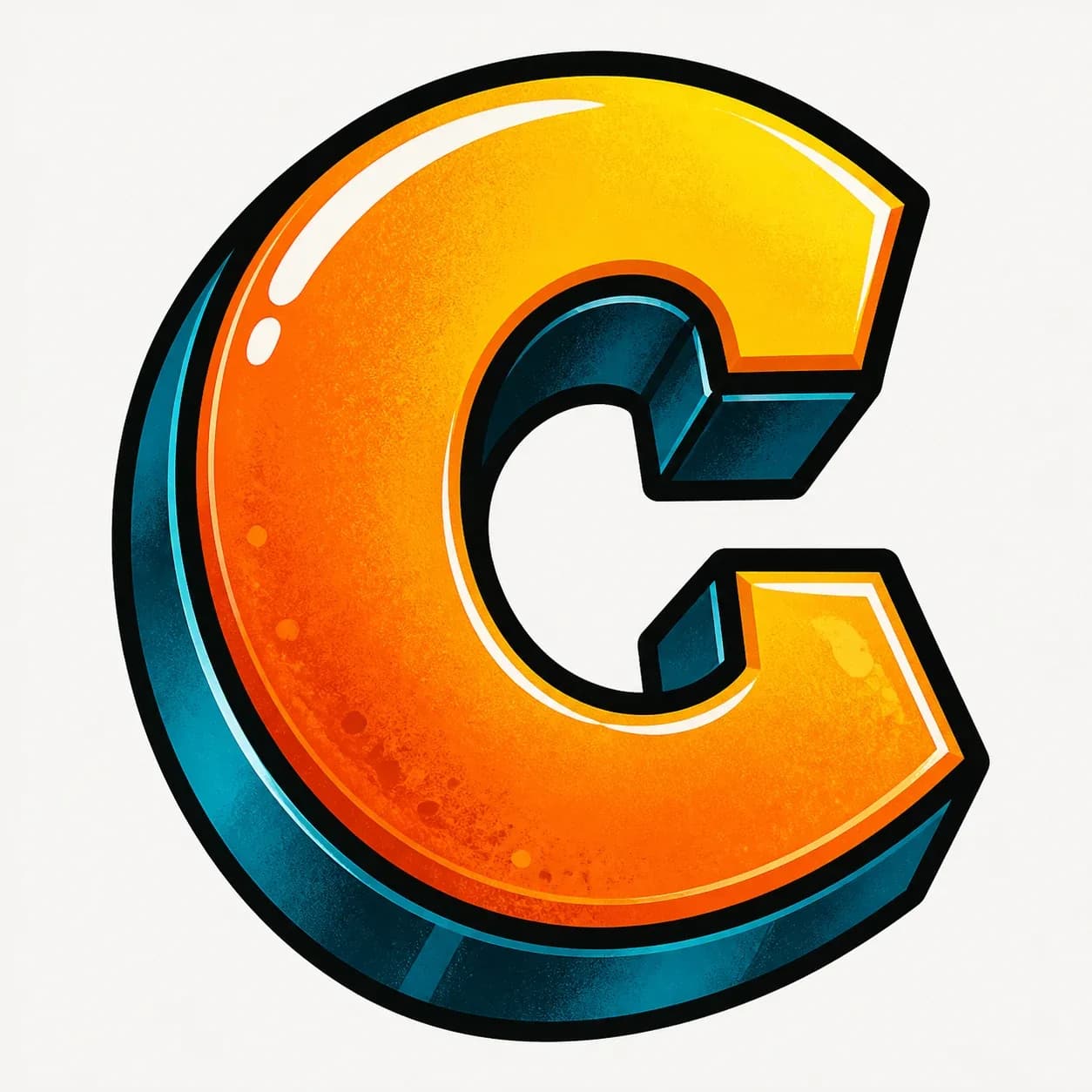 3D Graffiti Letter C graffiti style reference