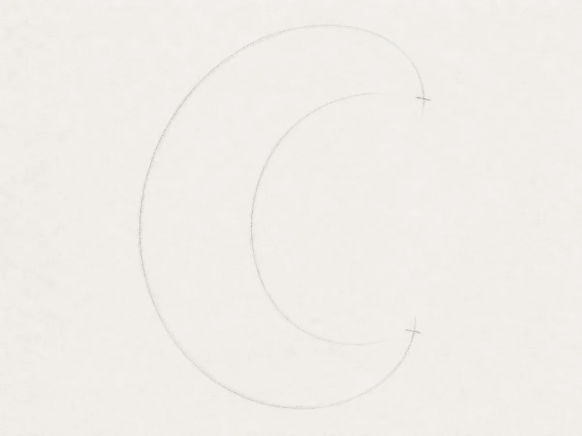 Sketch the graffiti letter C curve graffiti letter C drawing step