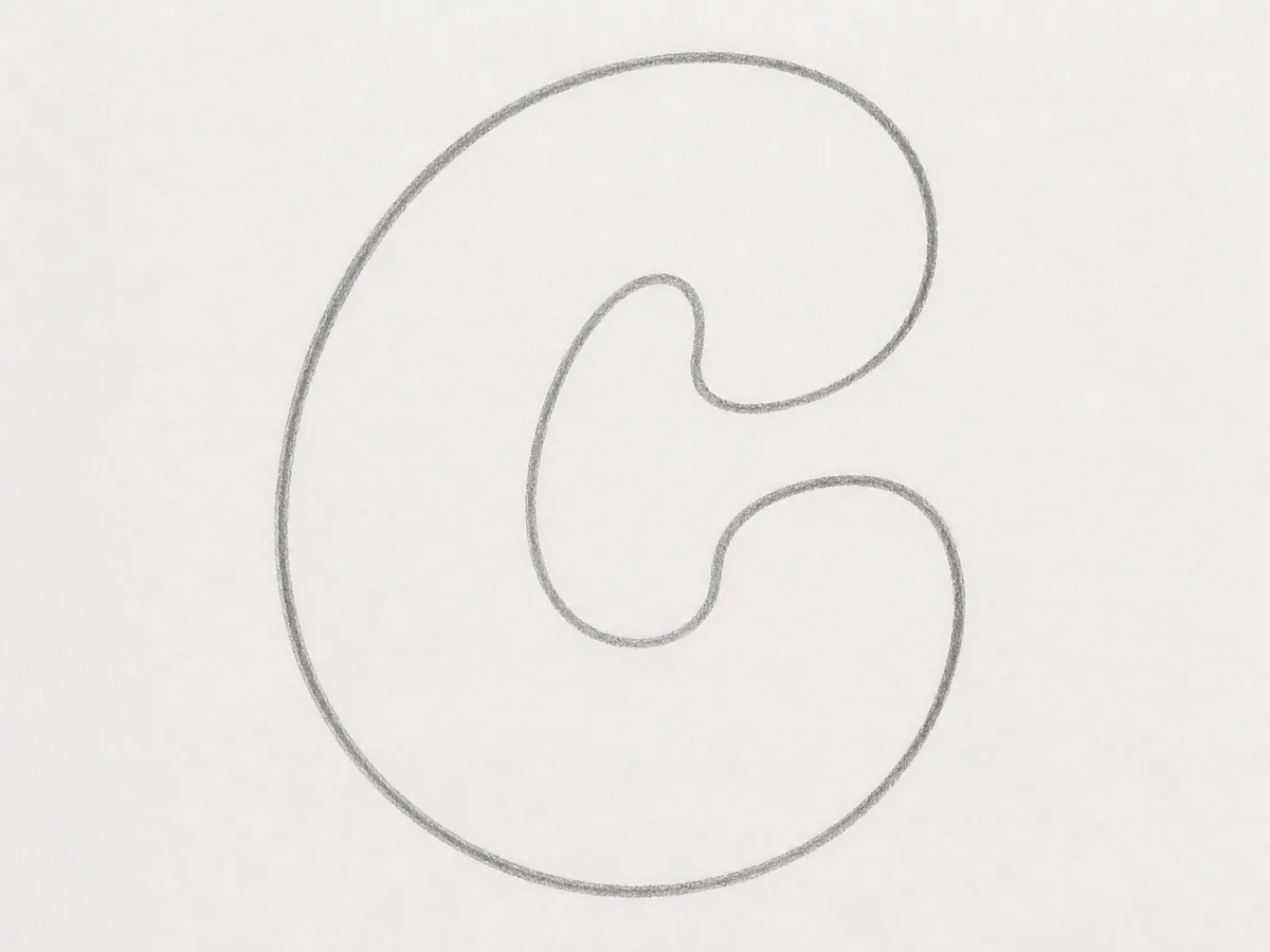 Thicken the graffiti letter C form graffiti letter C drawing step