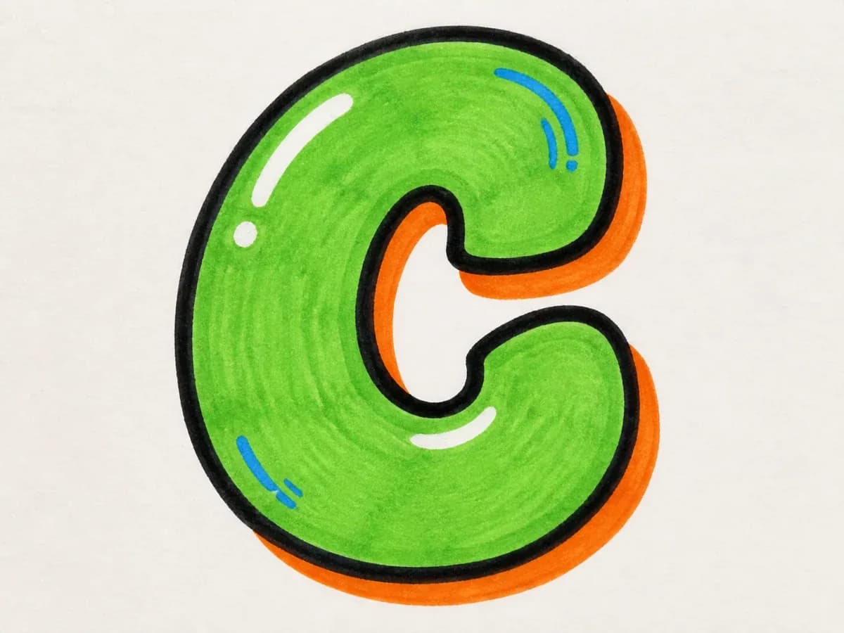 Finish the graffiti letter C graffiti letter C drawing step