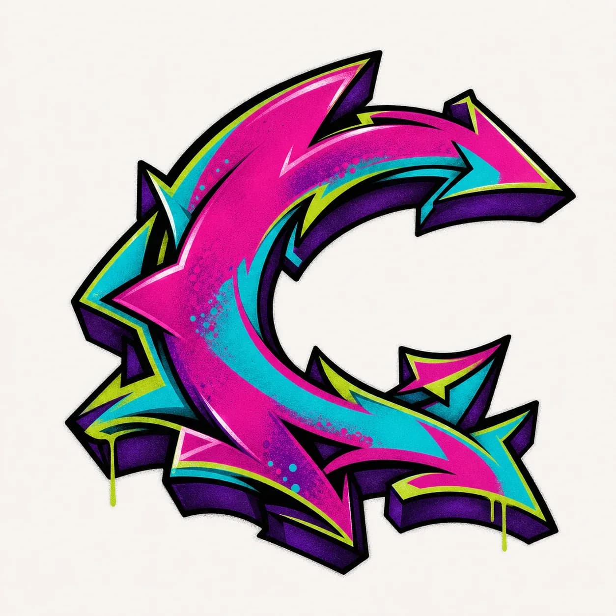 Wildstyle Graffiti Letter C graffiti style reference