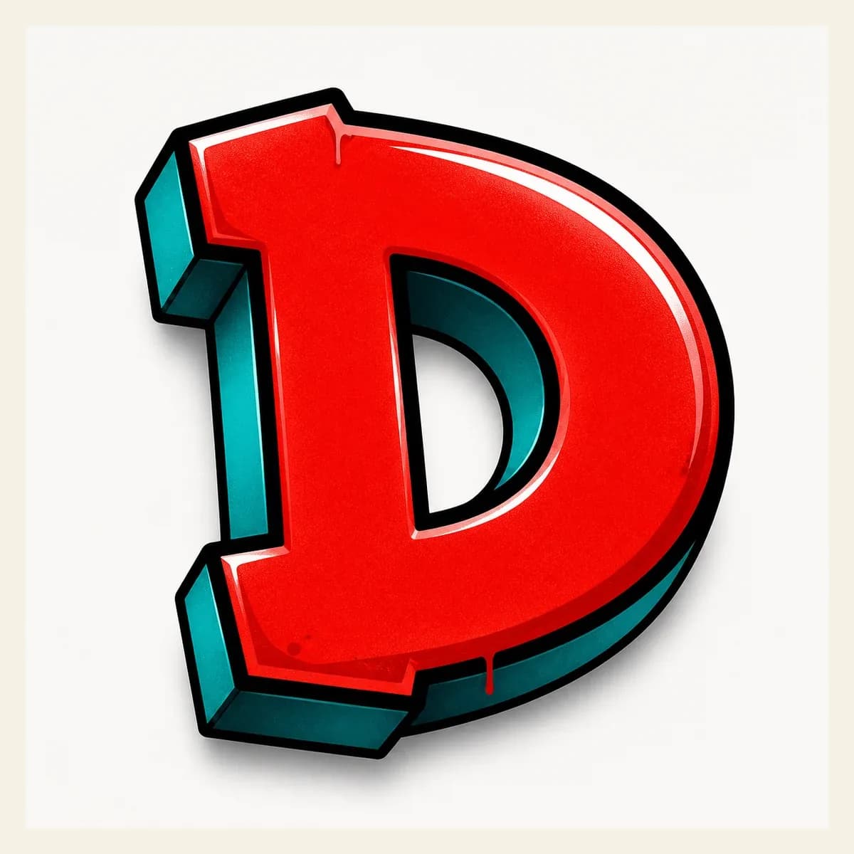 3D Graffiti Letter D graffiti style reference