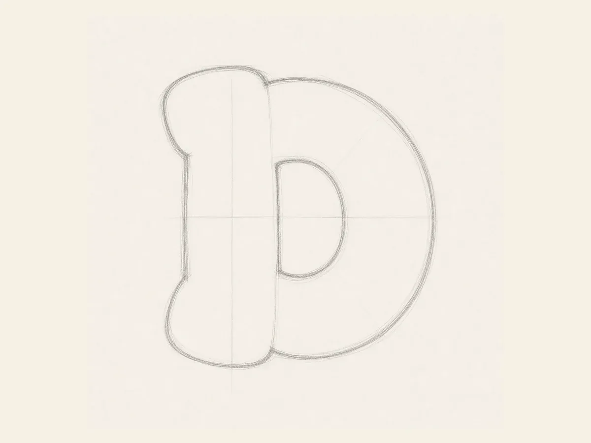 Open the graffiti letter D counter graffiti letter D drawing step