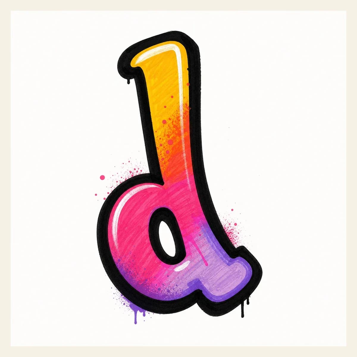 Lowercase graffiti letter d reference