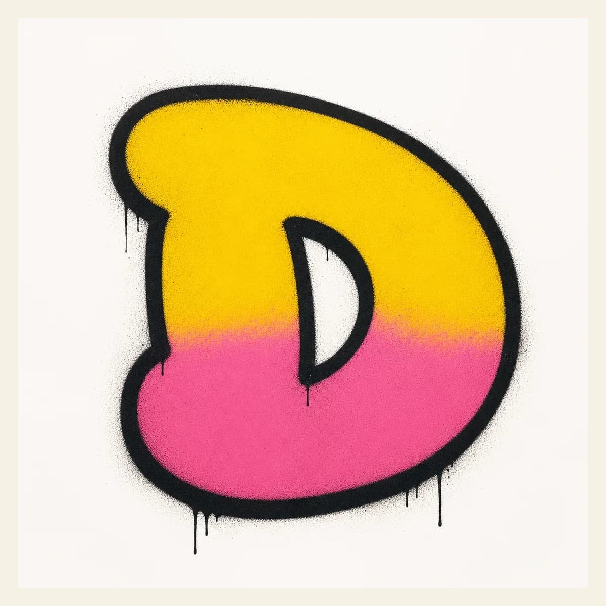 Throw-up Graffiti Letter D graffiti style reference