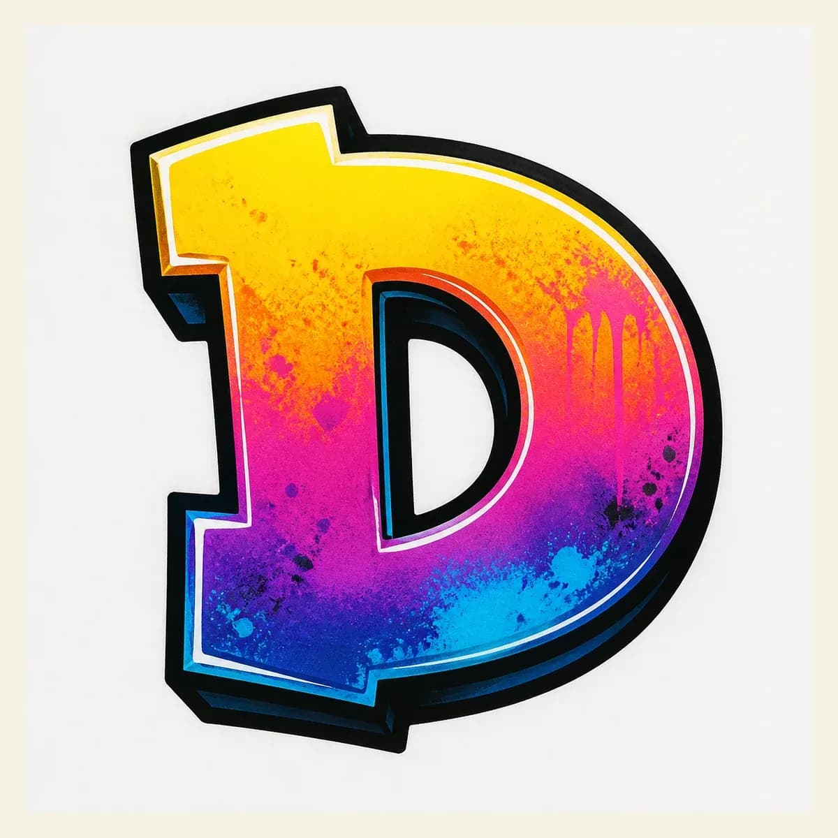 Uppercase graffiti letter D reference