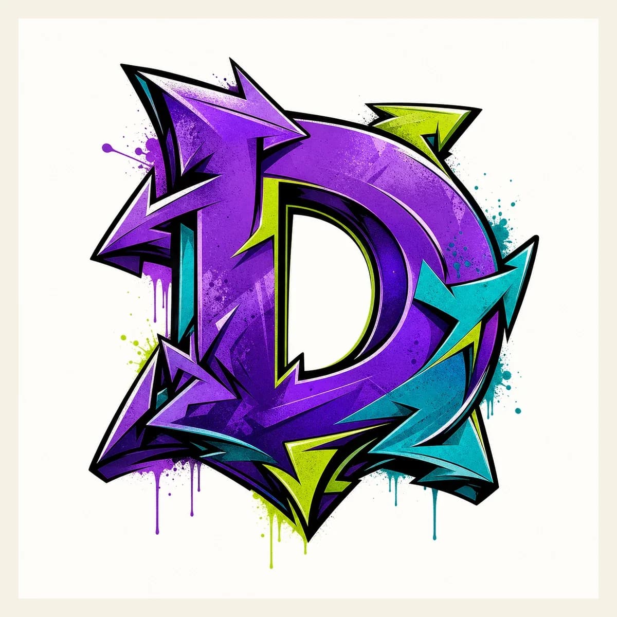 Wildstyle Graffiti Letter D graffiti style reference