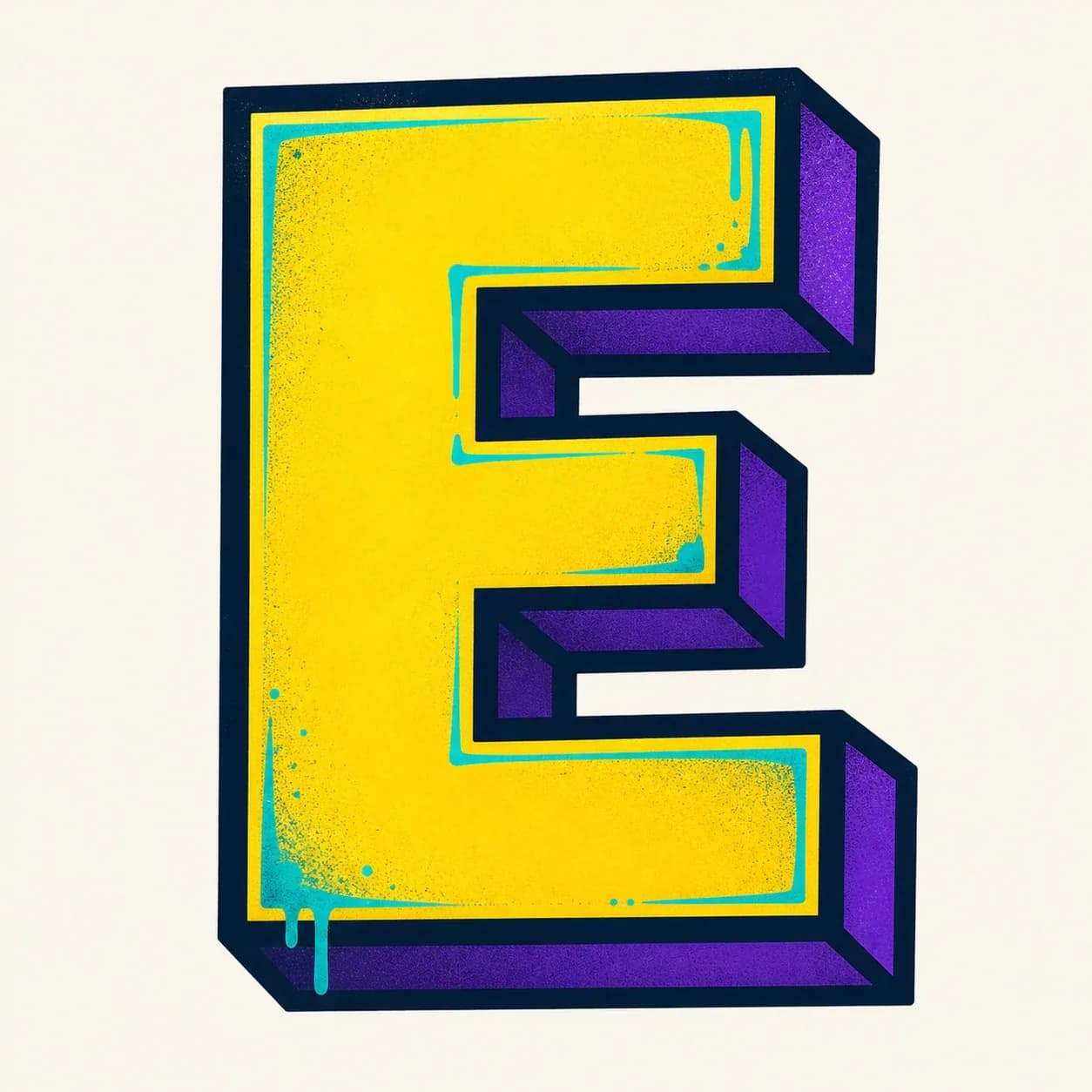 Block Graffiti Letter E graffiti style reference