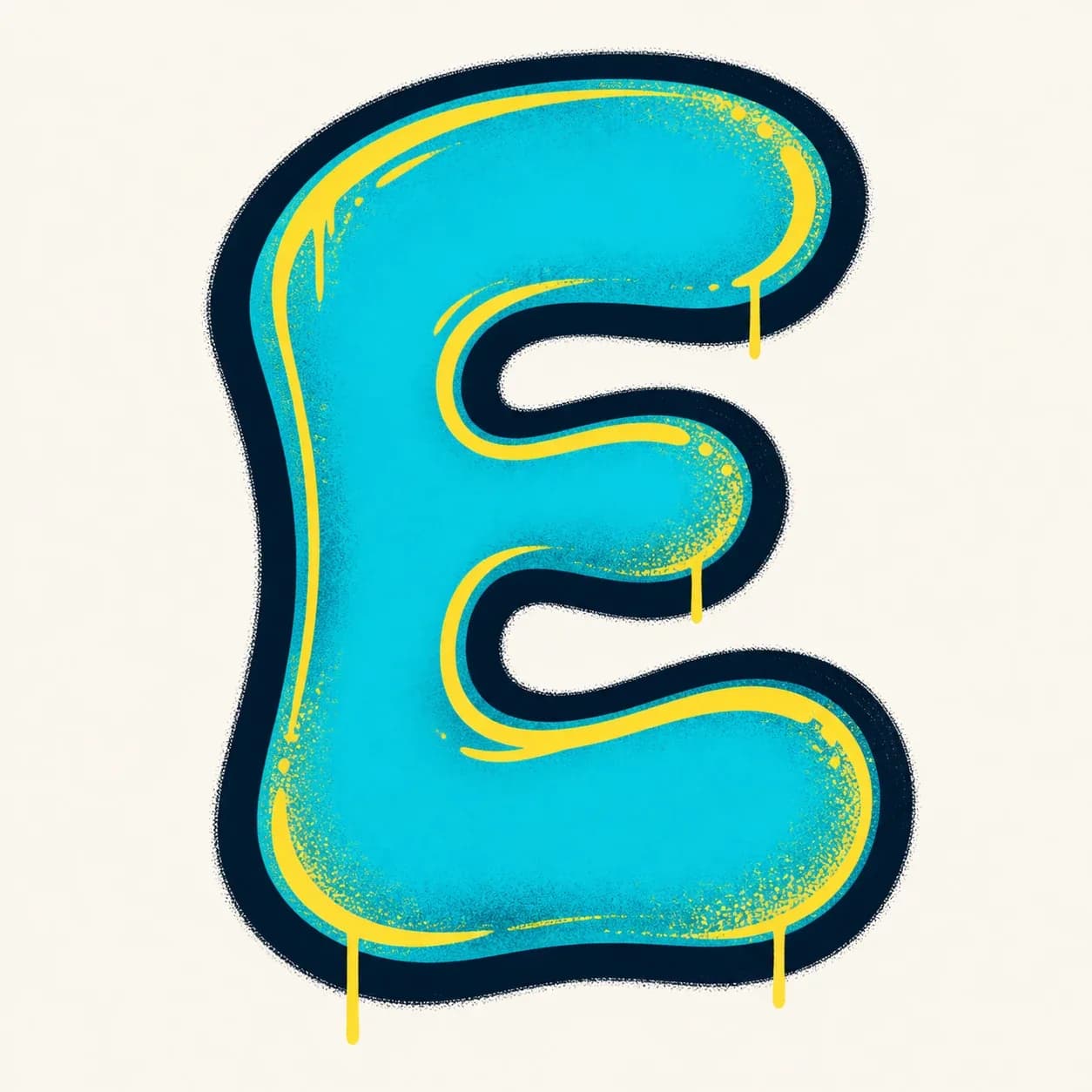 Bubble Graffiti Letter E graffiti style reference