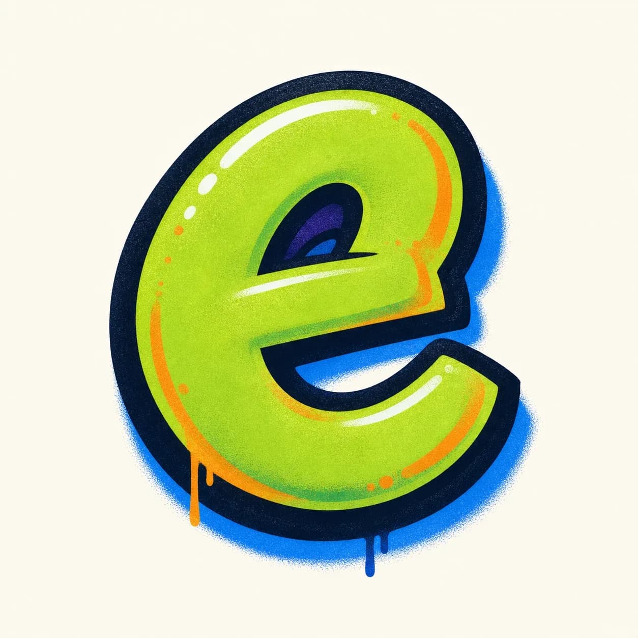 Lowercase graffiti letter e reference