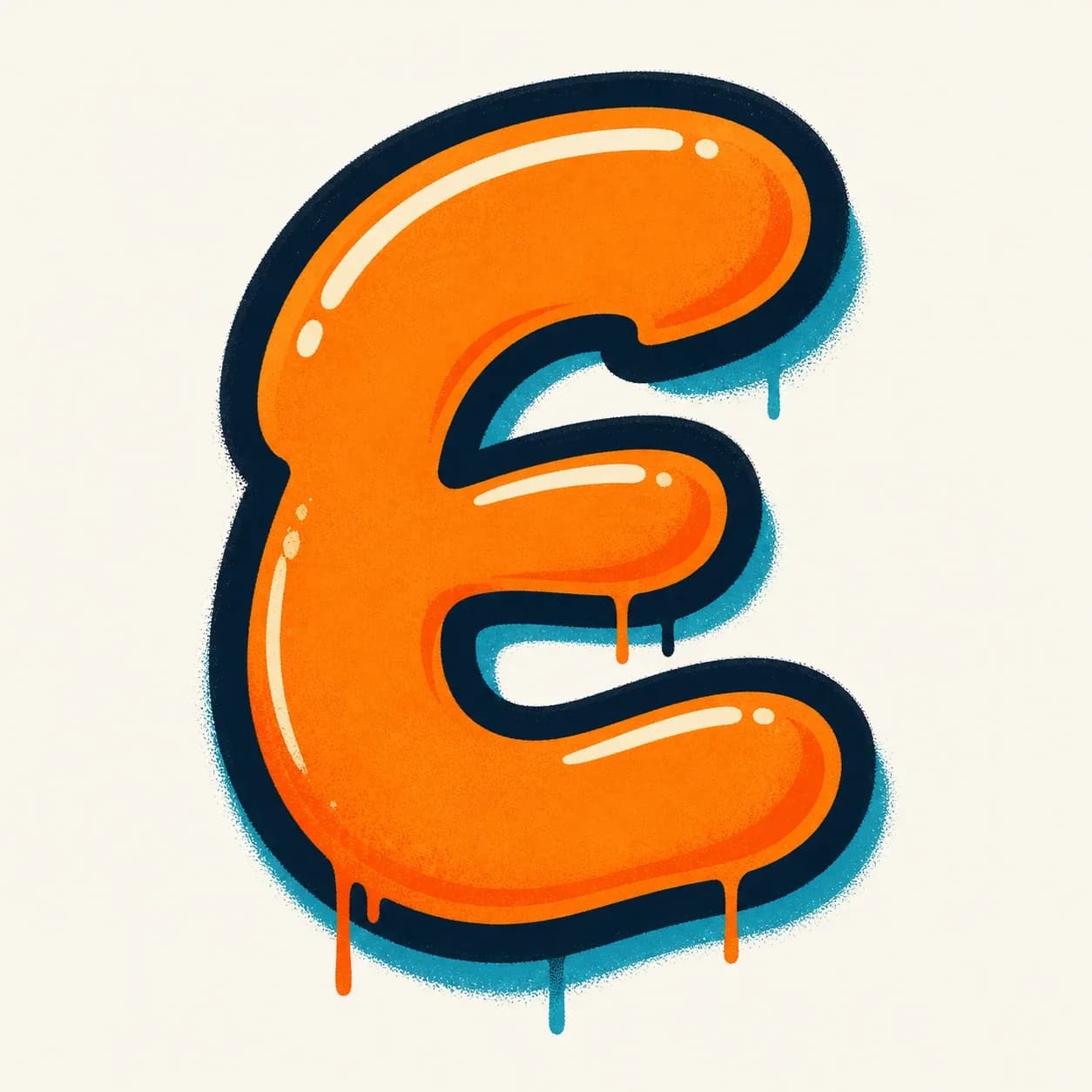 Throw-up Graffiti Letter E graffiti style reference