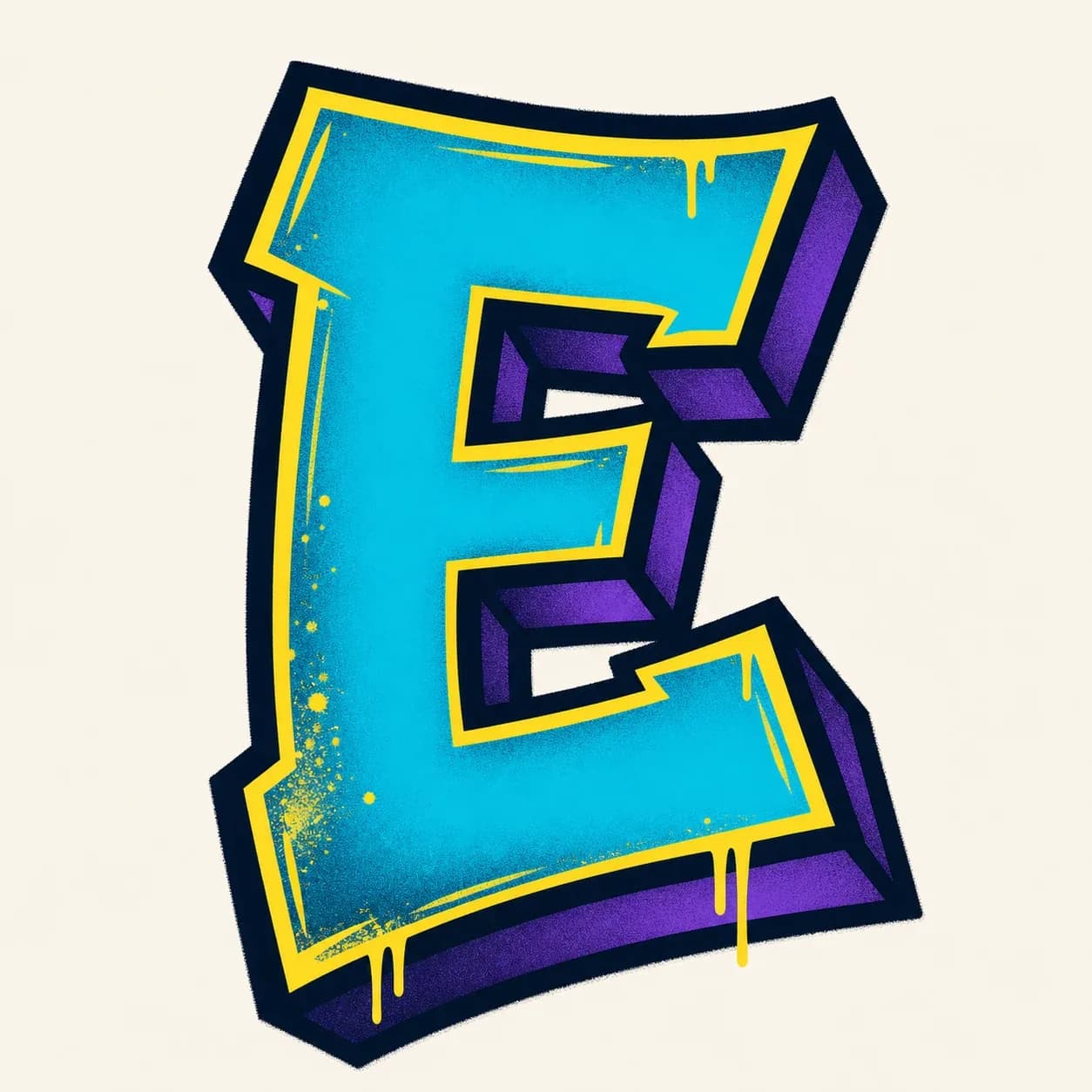 Uppercase graffiti letter E reference