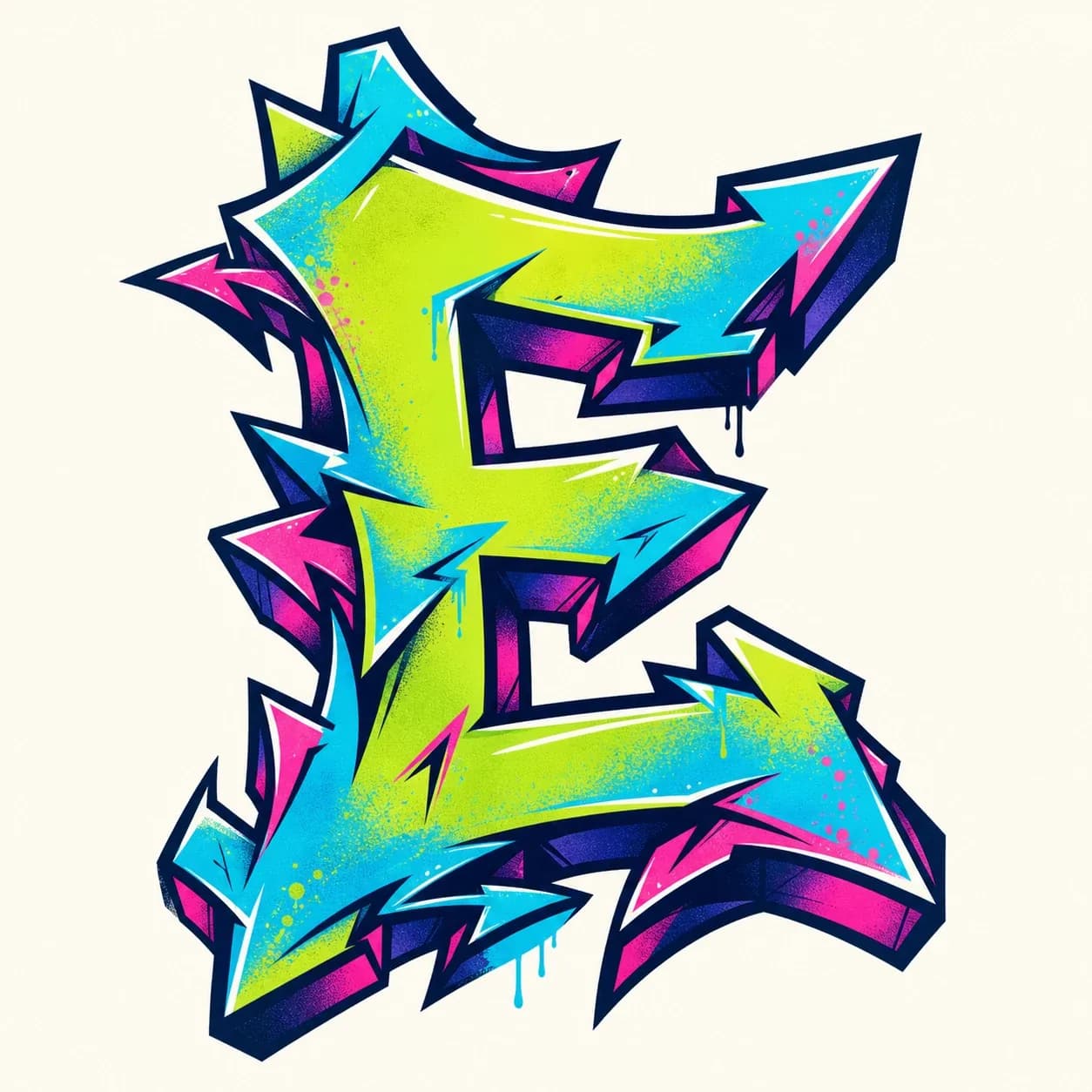 Wildstyle Graffiti Letter E graffiti style reference