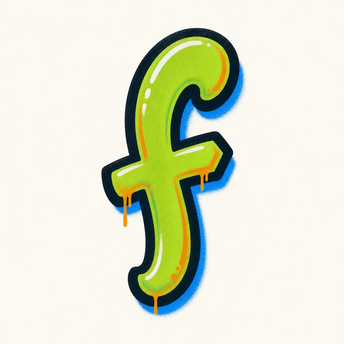 Lowercase graffiti letter f reference