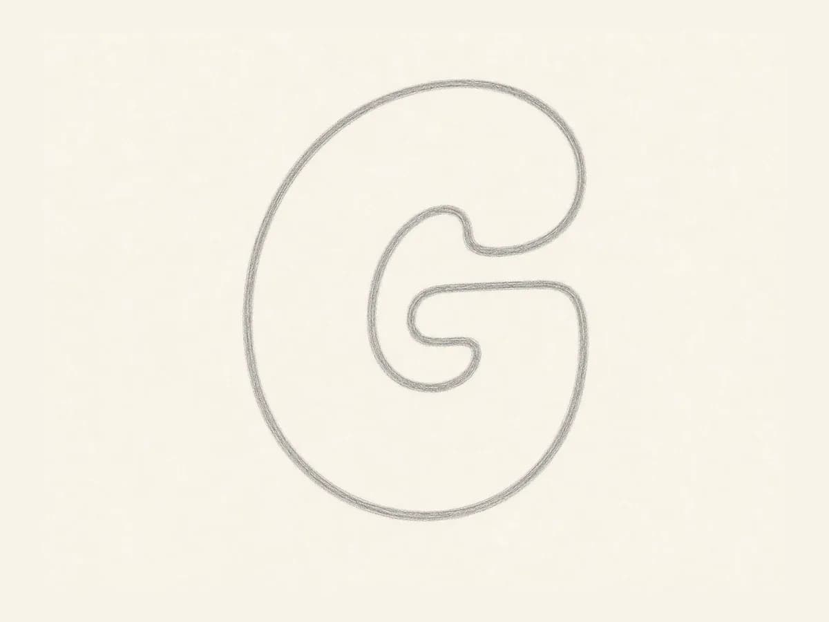 Thicken the Letter G curve drawing step