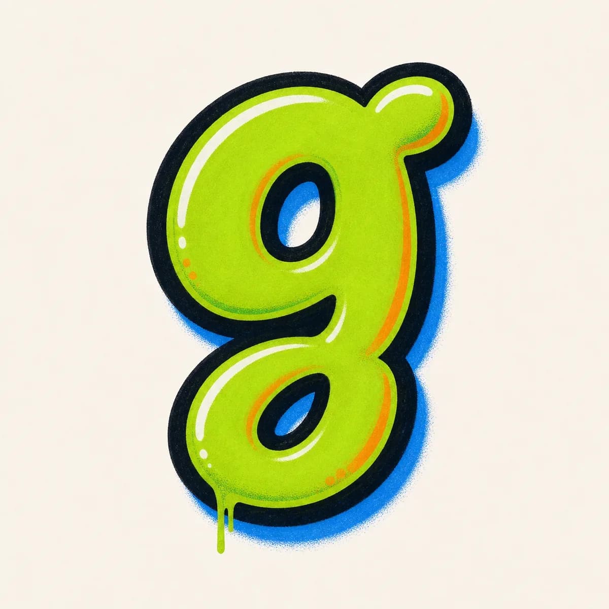 Lowercase graffiti letter g reference