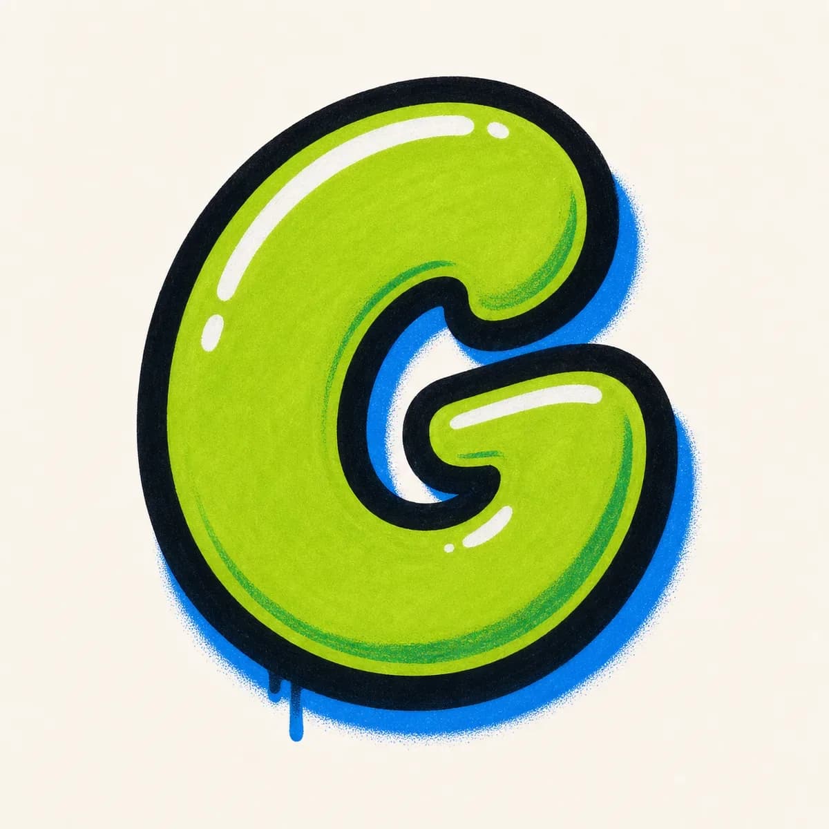 Throw-up Letter G style reference