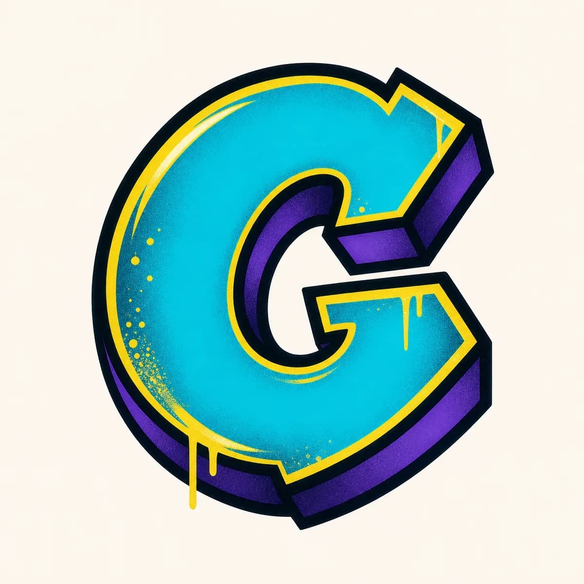 Uppercase graffiti letter G reference