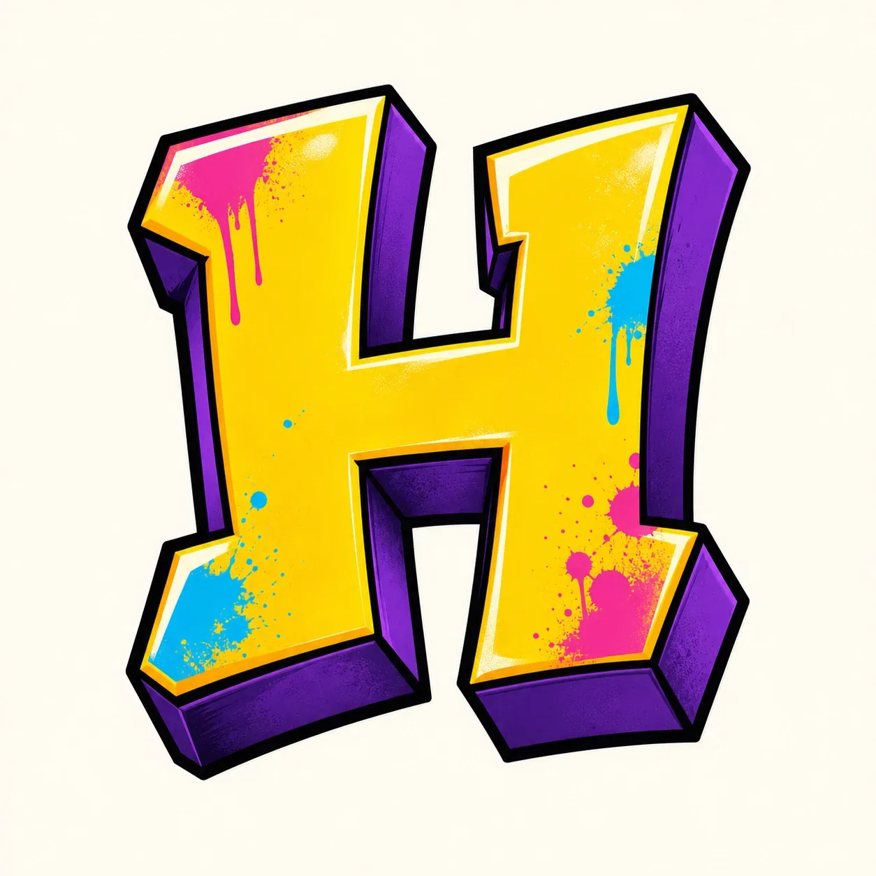 3D Letter H style reference