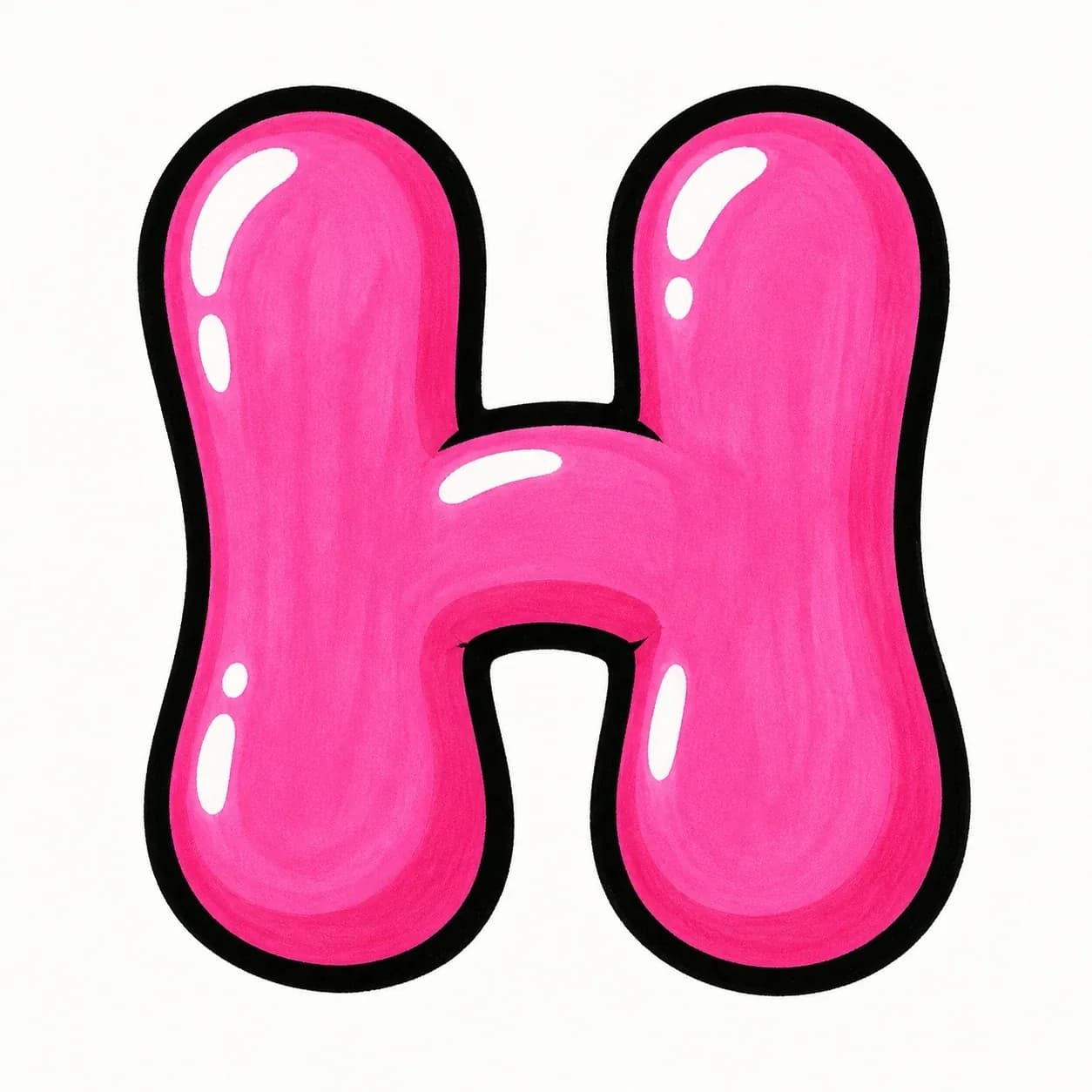 Bubble Letter H style reference