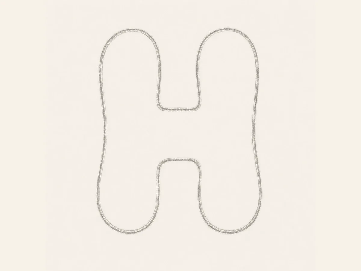 Thicken the Letter H stems drawing step