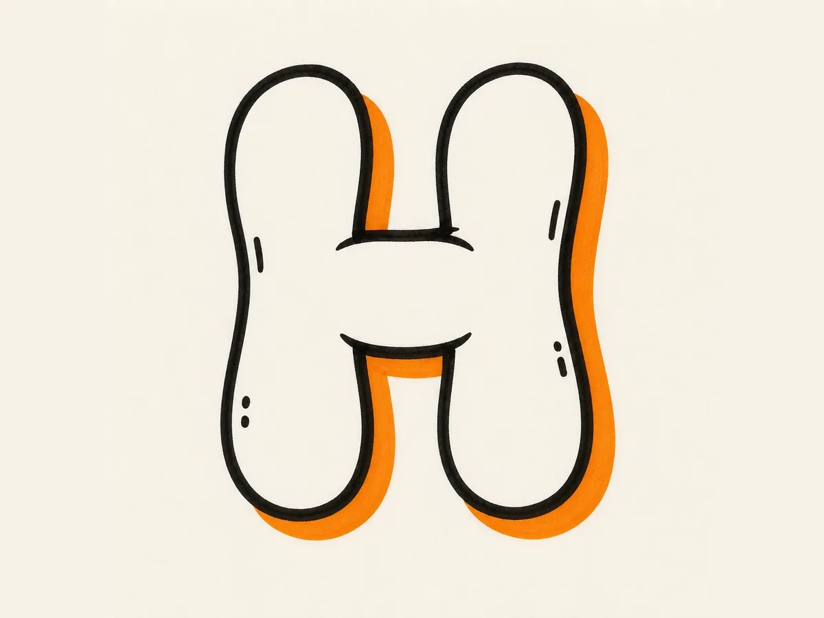 Outline the Letter H drawing step