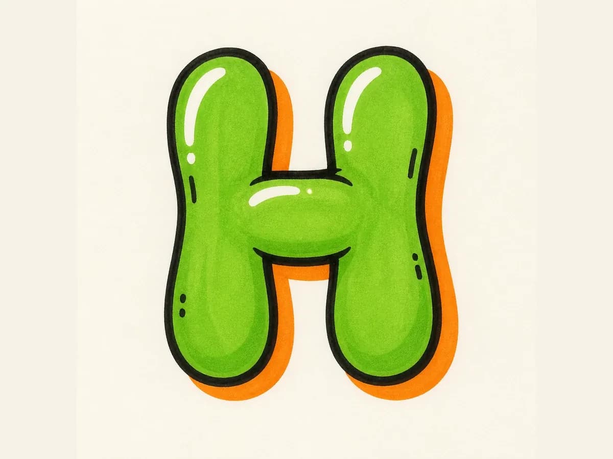 Finish the Letter H drawing step
