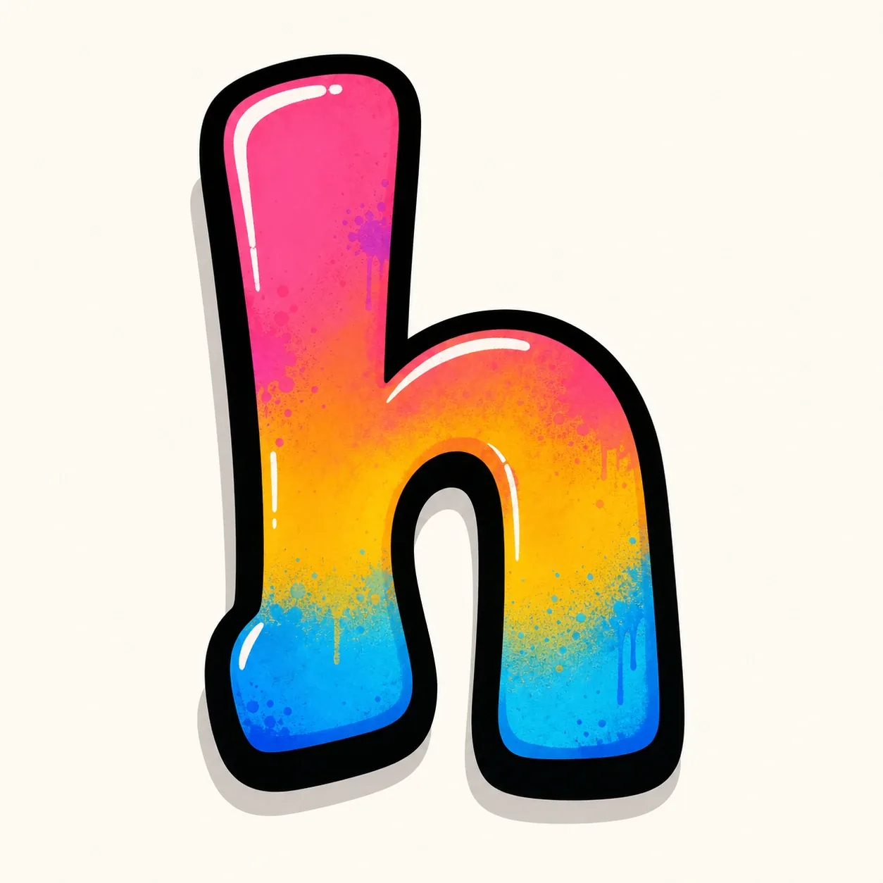 Lowercase graffiti letter h reference