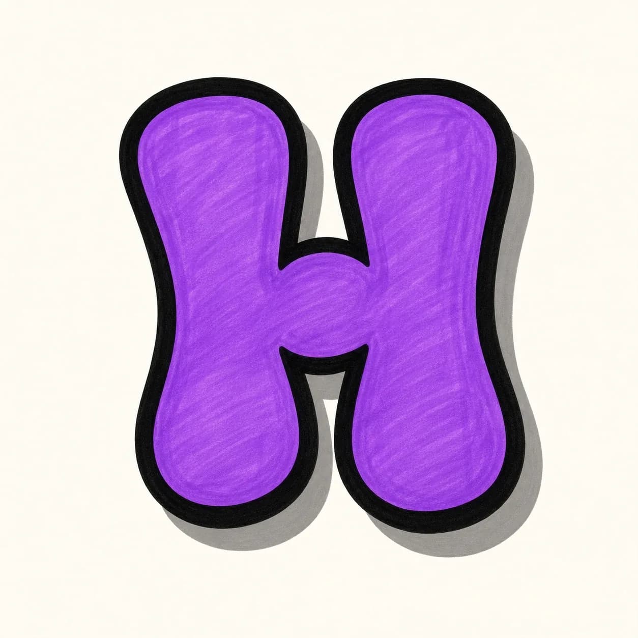Throw-up Letter H style reference