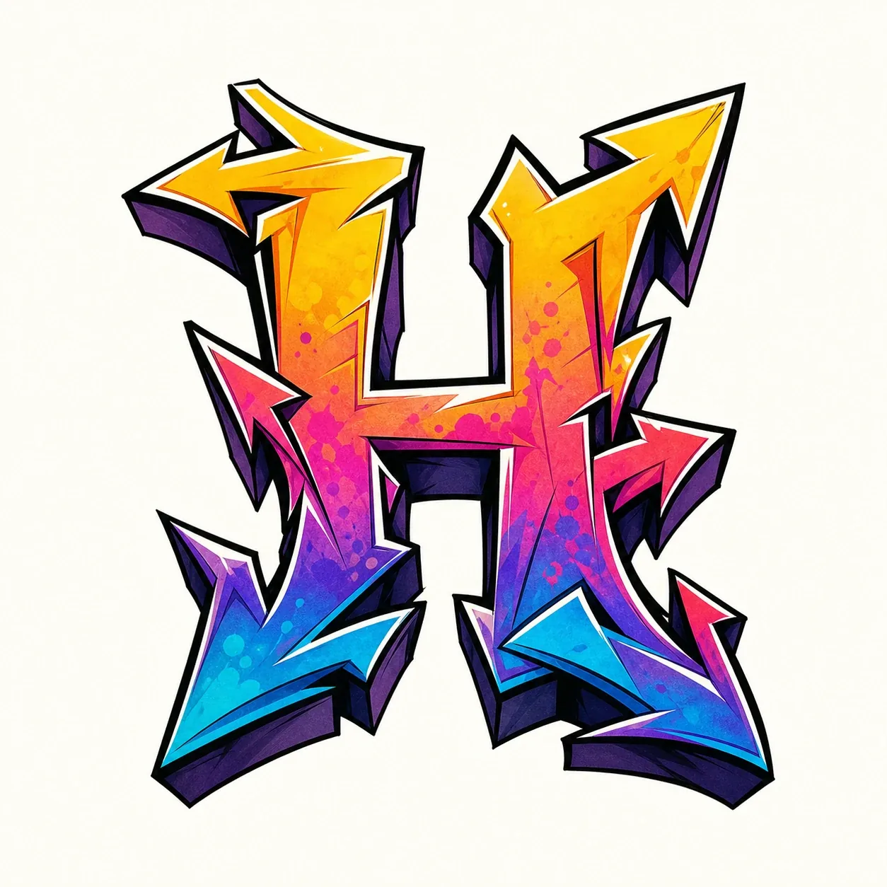 Wildstyle Letter H style reference