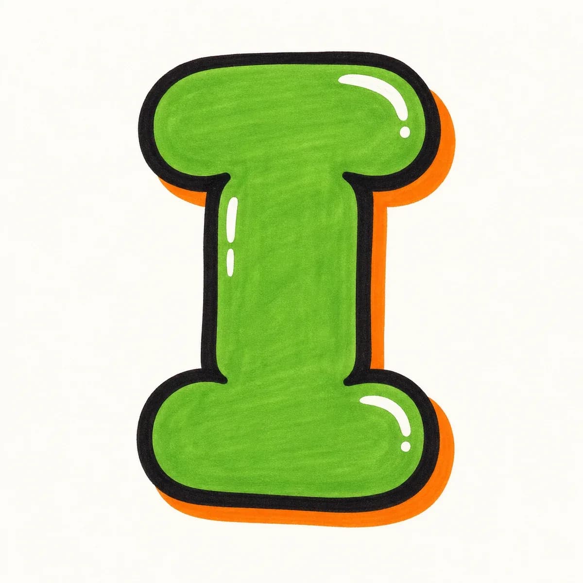 Bubble Letter I style reference