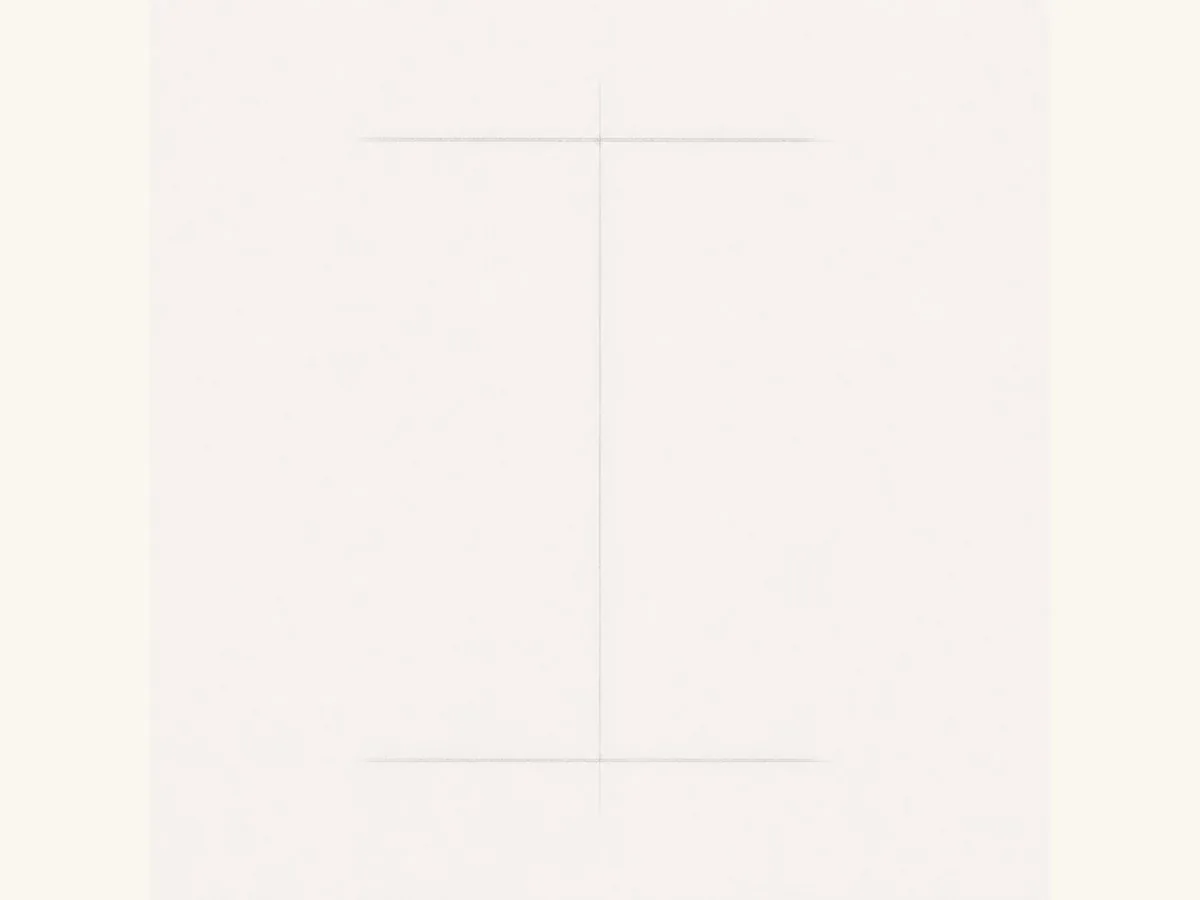 Sketch the Letter I skeleton drawing step
