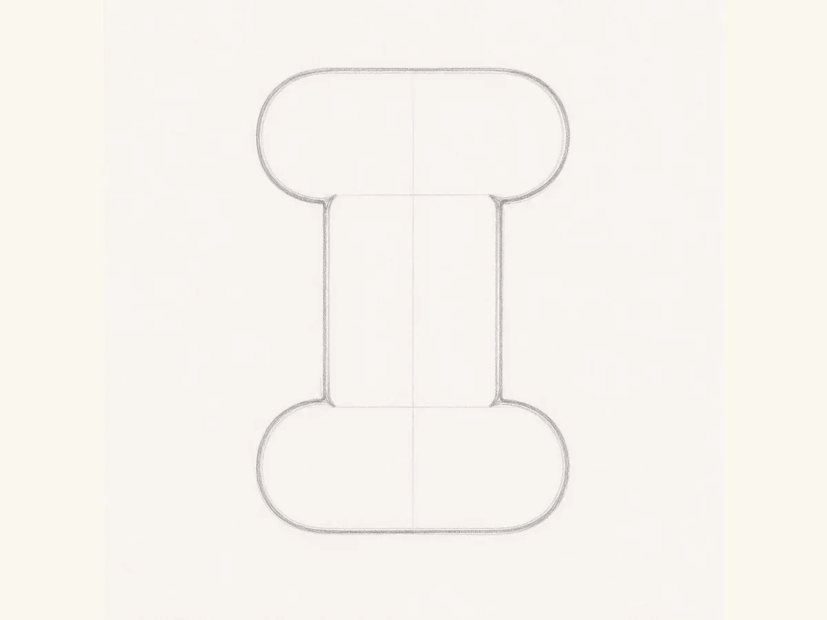 Build the Letter I shape drawing step