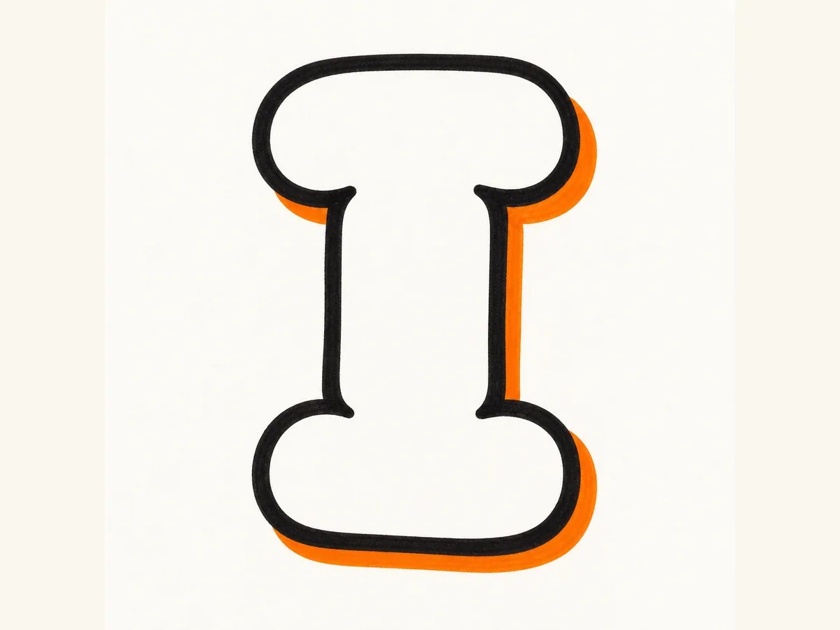 Outline the Letter I drawing step