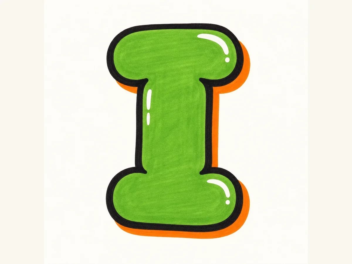 Finish the Letter I drawing step