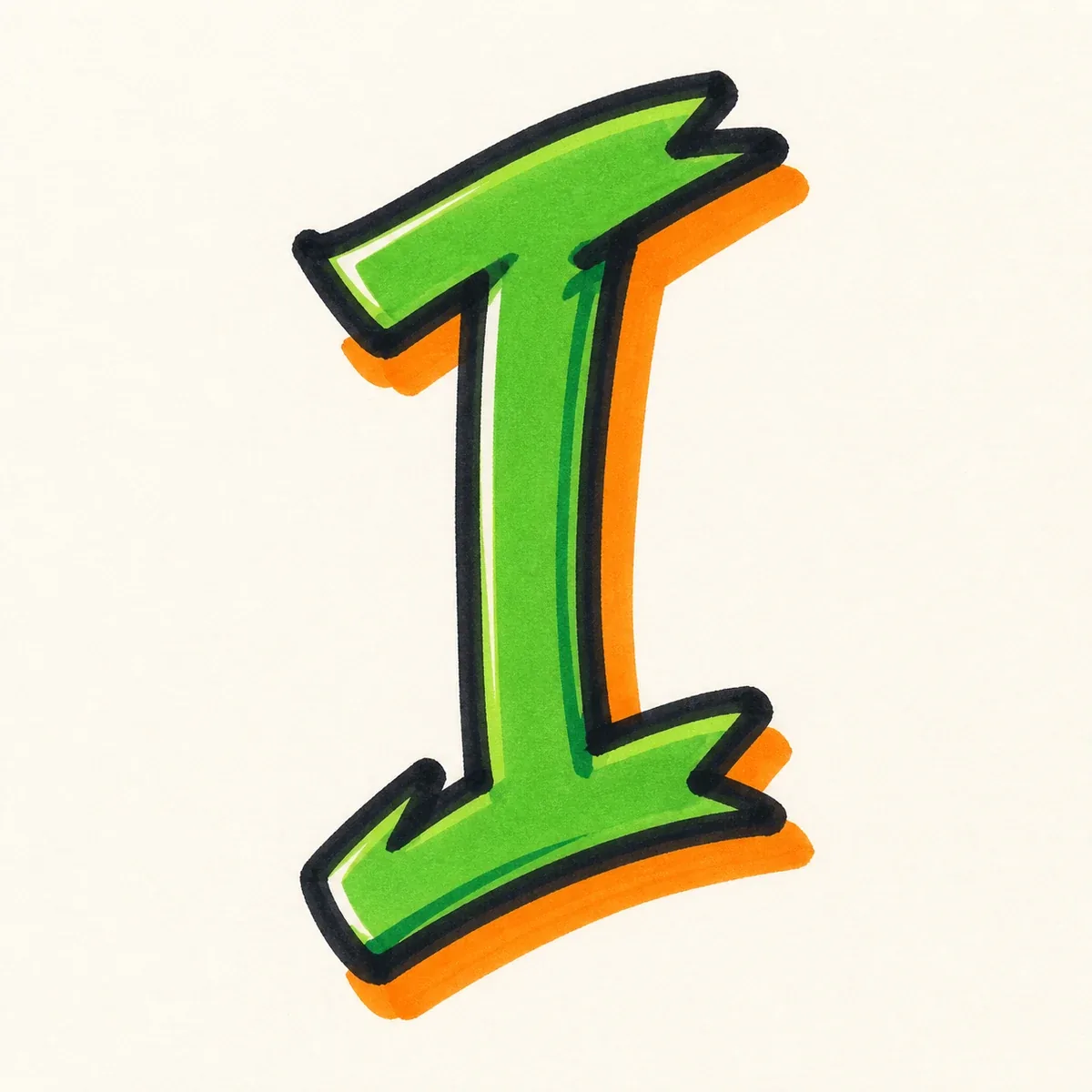 Tag / Handstyle Letter I style reference