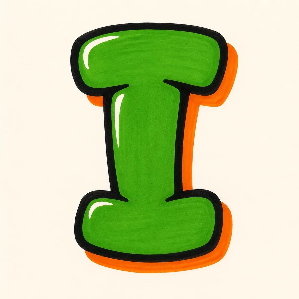 Throw-up Letter I style reference
